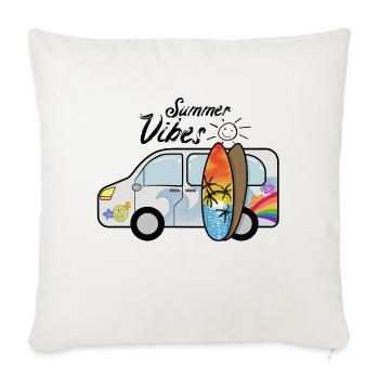 Camping bus with surfboards surfers summer vacation - Sofa pillowcase 17,3'' x 17,3'' (45 x 45 cm) - natural white - Front