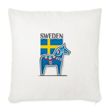 Suède Voyage Souvenir Landmark, drapeau suédois - Housse de coussin décorative 45 x 45 cm - blanc nature - Devant