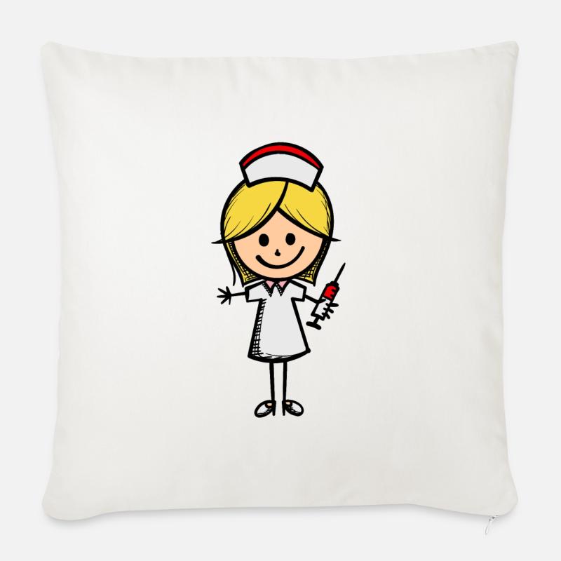 Krankenschwester Pflegerin Betreuerin Sozialberuf - Sofakissenbezug 45 x 45 cm - Naturweiß 