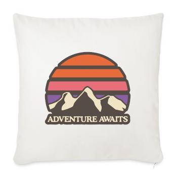 Mountains in retro sunset - Sofa pillowcase 17,3'' x 17,3'' (45 x 45 cm) - natural white - Front