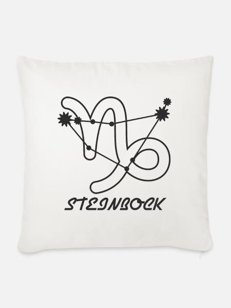 Steinbock – Dein Sternzeichen als Geschenk - Sofakissenbezug 45 x 45 cm - Naturweiß