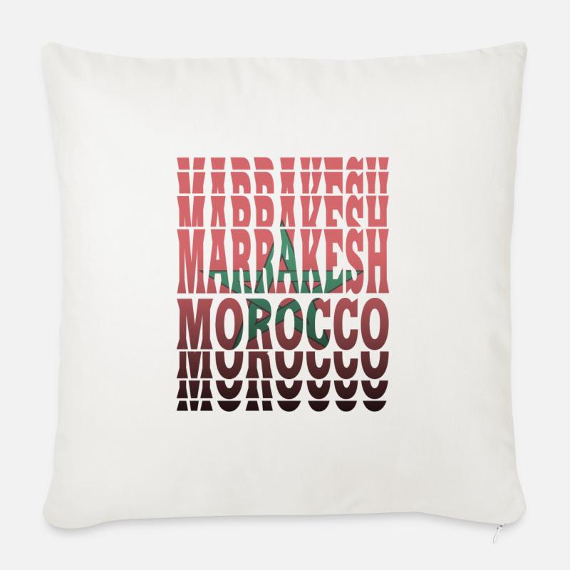 Marrakesch Marokko Flaggen Design / Geschenkidee - Sofakissenbezug 45 x 45 cm - Naturweiß 