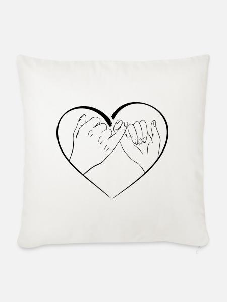 Pinky Versprechen Liebe Beziehung Vertrauen Schwör - Sofakissenbezug 45 x 45 cm - Naturweiß