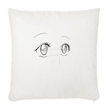 Manga sketchy eyes - Sofa pillowcase 17,3'' x 17,3'' (45 x 45 cm) - natural white - Front