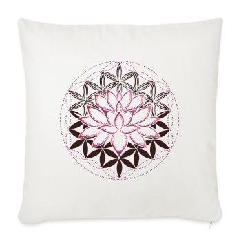 Fleur de lotus de vie - Housse de coussin décorative 45 x 45 cm - blanc nature - Devant