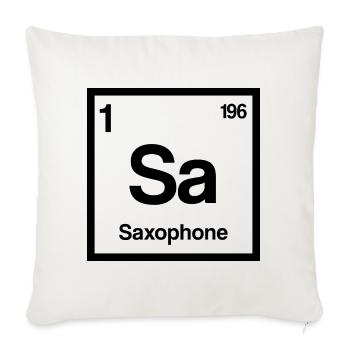 Saxophone Élément périodique Jazz Musiciens Geschen - Housse de coussin décorative 45 x 45 cm - blanc nature - Devant