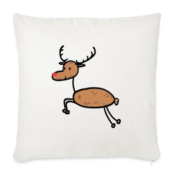 Funny reindeer Christmas - Sofa pillowcase 17,3'' x 17,3'' (45 x 45 cm) - natural white - Front