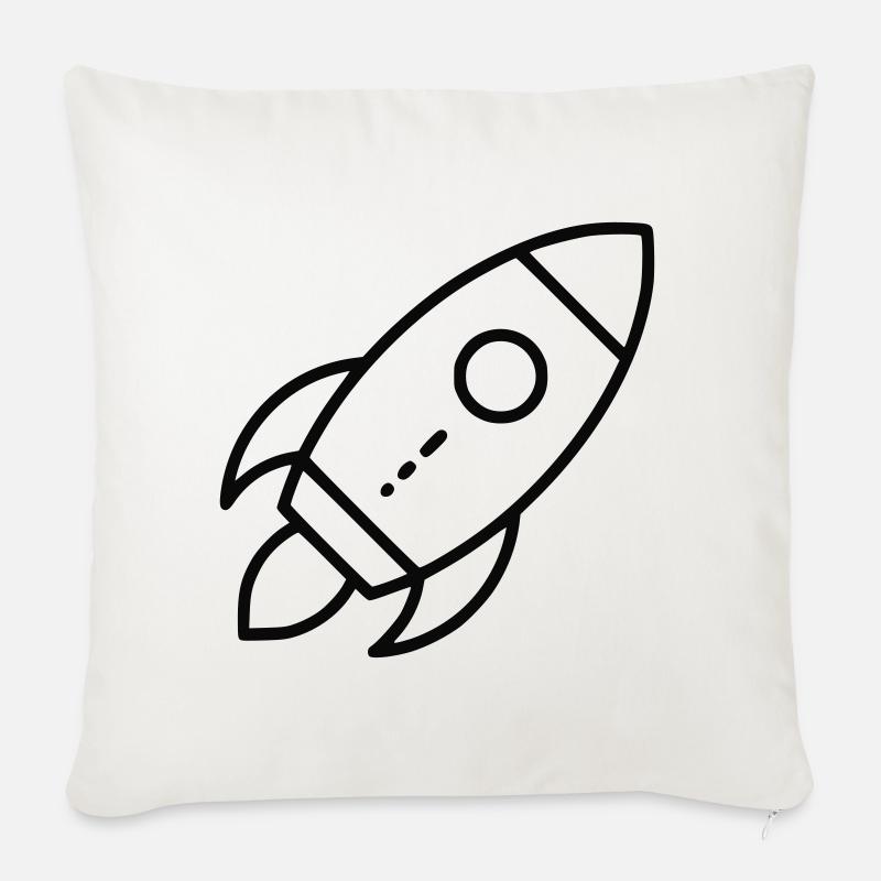 Rakete - Sofakissenbezug 45 x 45 cm - Naturweiß 