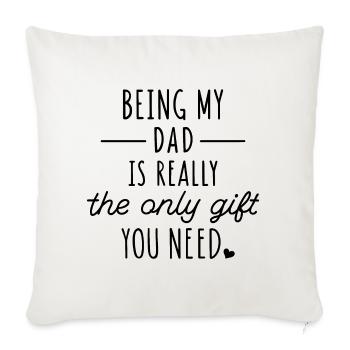 Drôle de cadeau de fête des pères - Housse de coussin décorative 45 x 45 cm - blanc nature - Devant