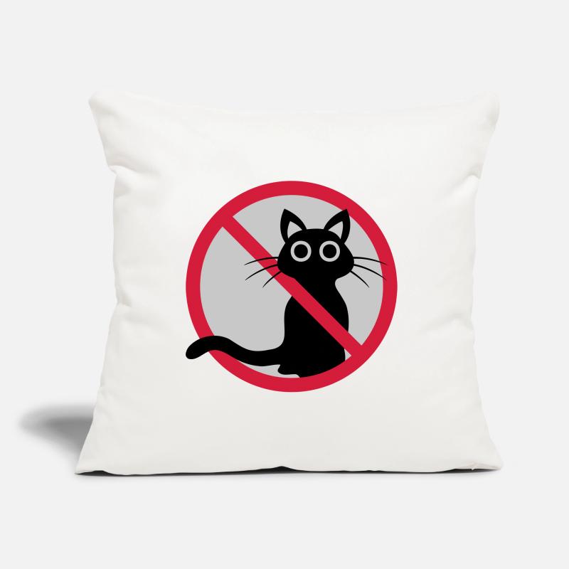 Signe interdit de chat Housse de coussin décorative 45 x 45 cm