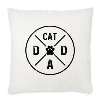 Cat Dad Cats Papa Heart Paw Cat Daddy - Sofa pillowcase 17,3'' x 17,3'' (45 x 45 cm) - natural white - Front