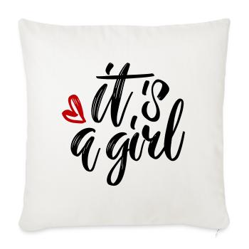 its Girl is a Girl Pregnancy Pregnant - Sofa pillowcase 17,3'' x 17,3'' (45 x 45 cm) - natural white - Front