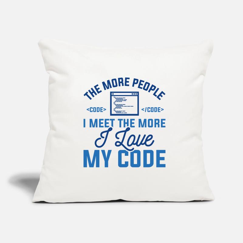 J’aime mon code Housse de coussin décorative 45 x 45 cm