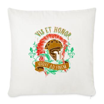 A beautiful and fun "Vis Et Honor" design - Sofa pillowcase 17,3'' x 17,3'' (45 x 45 cm) - natural white - Front