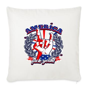 A Beautiful America, Fuck Yeah! with US flags - Sofa pillowcase 17,3'' x 17,3'' (45 x 45 cm) - natural white - Front