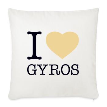 I LOVE GYROS - Sofa pillowcase 17,3'' x 17,3'' (45 x 45 cm) - natural white - Front