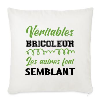 Véritable bricoleur niveau - Housse de coussin décorative 45 x 45 cm - blanc nature - Devant
