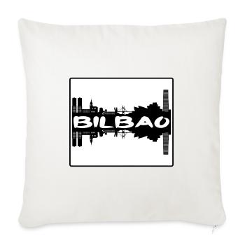 Bilbao Spain Skyline Silhouette Travel Souvenir - Sofa pillowcase 17,3'' x 17,3'' (45 x 45 cm) - natural white - Front