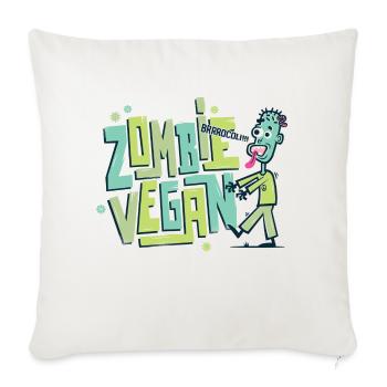 Zombie végan - Housse de coussin décorative 45 x 45 cm - blanc nature - Devant