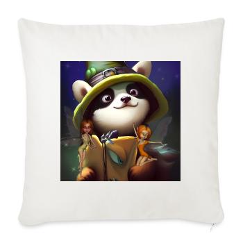 Cute panda with little fairies - Sofa pillowcase 17,3'' x 17,3'' (45 x 45 cm) - natural white - Front