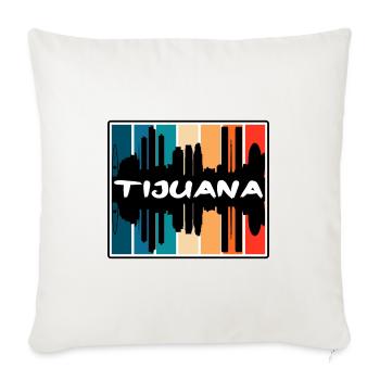 Tijuana Mexico Skyline Silhouette Travel Souvenir - Sofa pillowcase 17,3'' x 17,3'' (45 x 45 cm) - natural white - Front
