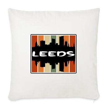 Leeds England Skyline Silhouette Travel Souvenir - Sofa pillowcase 17,3'' x 17,3'' (45 x 45 cm) - natural white - Front