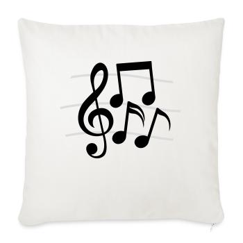 Lines Music Notes clef - Sofa pillowcase 17,3'' x 17,3'' (45 x 45 cm) - natural white - Front