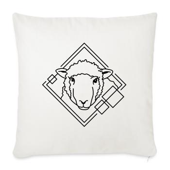 Moutons en forme géométrique - Conception d’art au trait - Housse de coussin décorative 45 x 45 cm - blanc nature - Devant