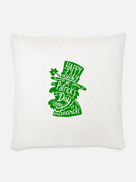 Frohen St. Patricks Day - Sofakissenbezug 45 x 45 cm - Naturweiß 