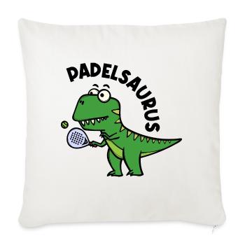 Dinosaur Padel Player Racket Ball Saying - Sofa pillowcase 17,3'' x 17,3'' (45 x 45 cm) - natural white - Front