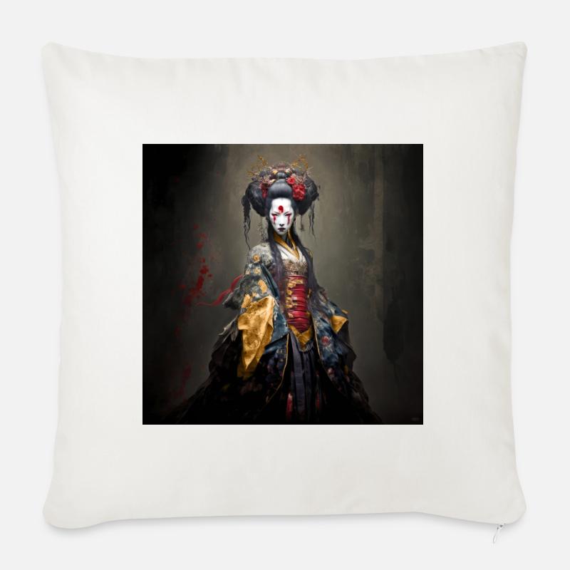 Geisha Zombie 01 - Sofakissenbezug 45 x 45 cm - Naturweiß 