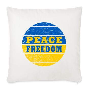 Peace Freedom Ukraine - Sofa pillowcase 17,3'' x 17,3'' (45 x 45 cm) - natural white - Front
