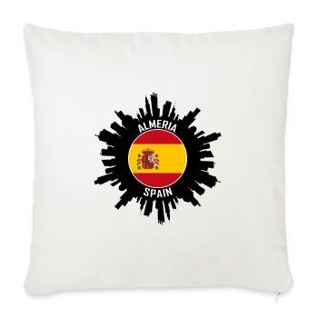 Almeria Skyline Espagne Flag Souvenir de voyage - Housse de coussin décorative 45 x 45 cm - blanc nature - Devant