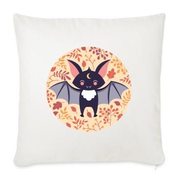 Bat with autumn pattern - Sofa pillowcase 17,3'' x 17,3'' (45 x 45 cm) - natural white - Front