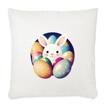 Easter bunny with Easter eggs - Sofa pillowcase 17,3'' x 17,3'' (45 x 45 cm) - natural white - Front