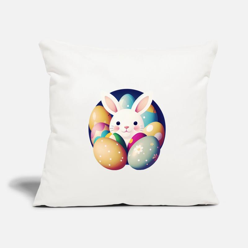 Easter bunny with Easter eggs Sofa pillowcase 17,3'' x 17,3'' (45 x 45 cm)