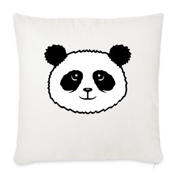 Panda Bear Face Mignon Kawaii Sourire Mignon - Housse de coussin décorative 45 x 45 cm - blanc nature - Devant