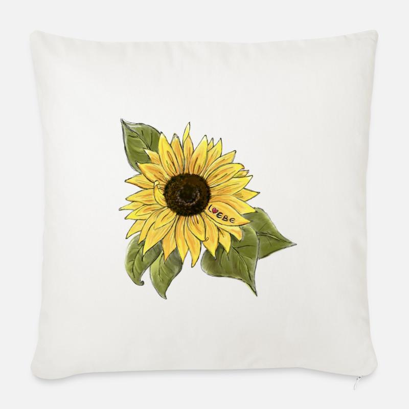 Sonnenblume 🌻 - Sofakissenbezug 45 x 45 cm - Naturweiß