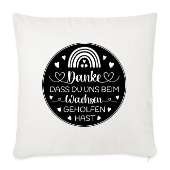 Boho Regenbogen Danke Abschied Kita Kindergarten - Sofakissenbezug 45 x 45 cm - Naturweiß  - Vorne