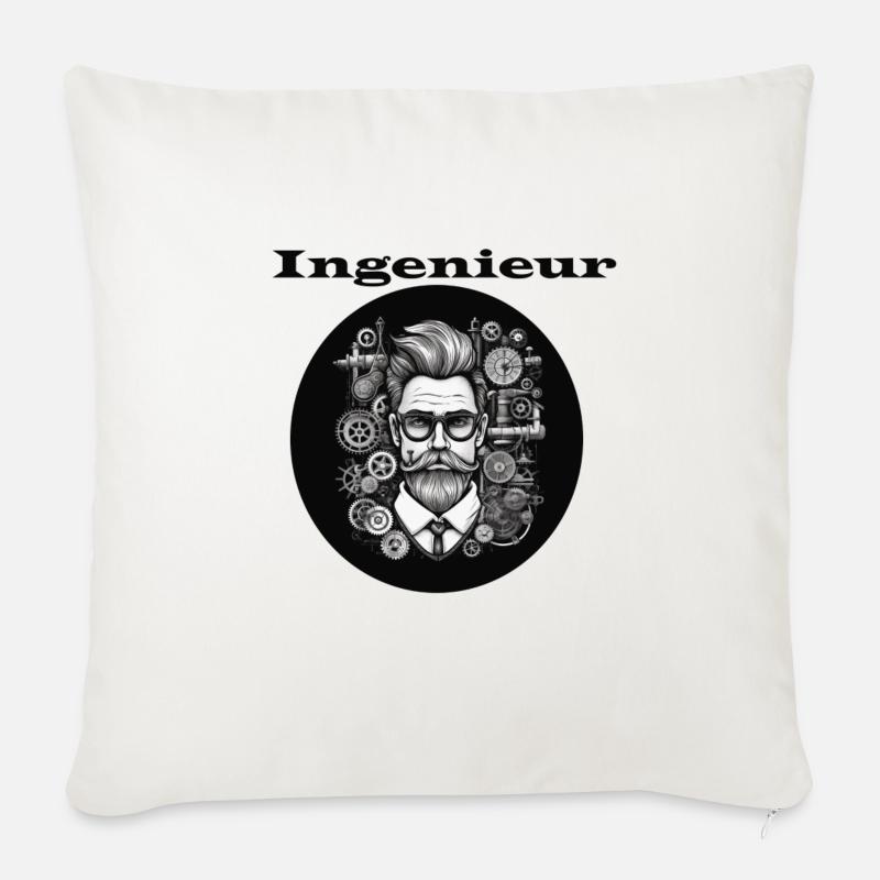 Ingenieur - Sofakissenbezug 45 x 45 cm - Naturweiß 