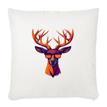 Retro Deer Revolt - Sofa pillowcase 17,3'' x 17,3'' (45 x 45 cm) - natural white - Front