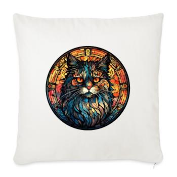 Cymric Cat Breed Aquarelle Verre - Housse de coussin décorative 45 x 45 cm - blanc nature - Devant