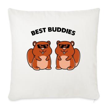Hamster Best Buddies - Sofa pillowcase 17,3'' x 17,3'' (45 x 45 cm) - natural white - Front