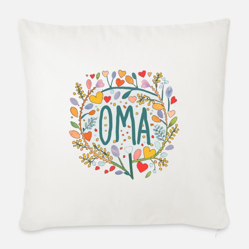 Oma - Sofakissenbezug 45 x 45 cm - Naturweiß 
