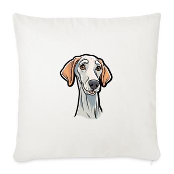 Sloughi Dog Breed Cartoon Kawaii Illustration - Sofa pillowcase 17,3'' x 17,3'' (45 x 45 cm) - natural white - Front