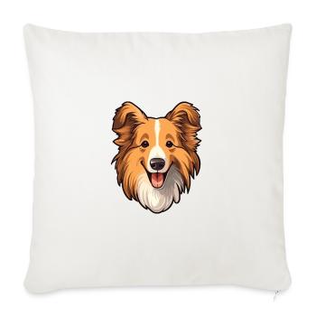 Sheltie Dog Breed Cartoon Kawaii Illustration - Sofa pillowcase 17,3'' x 17,3'' (45 x 45 cm) - natural white - Front