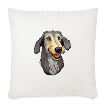 Scottish Deerhound Dog Breed Cartoon Kawaii Illust - Sofa pillowcase 17,3'' x 17,3'' (45 x 45 cm) - natural white - Front