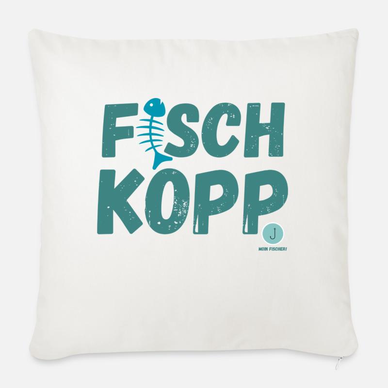 Fischkopp - Sofakissenbezug 45 x 45 cm - Naturweiß 