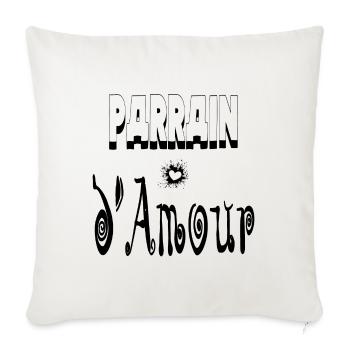 Parrain Amour Cœur - Housse de coussin décorative 45 x 45 cm - blanc nature - Devant