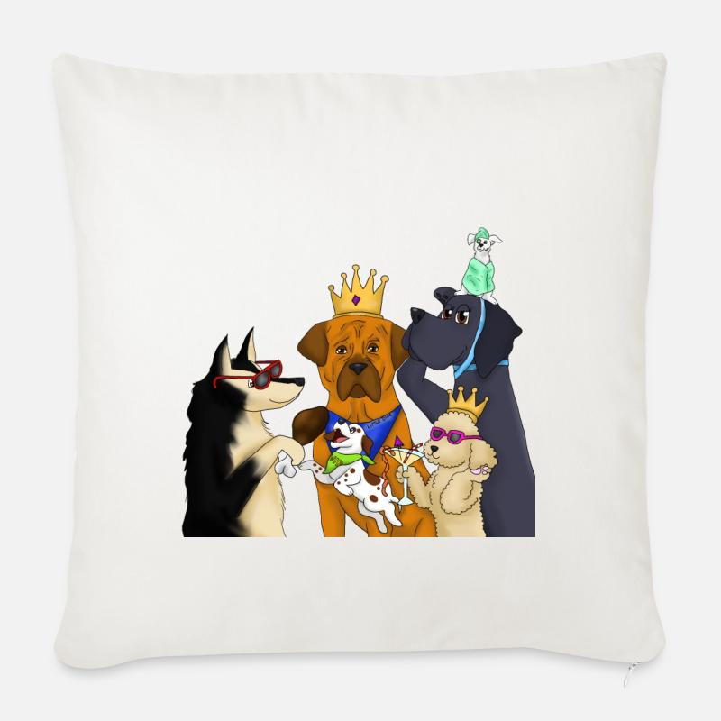 VIP DOGS - Sofakissenbezug 45 x 45 cm - Naturweiß 